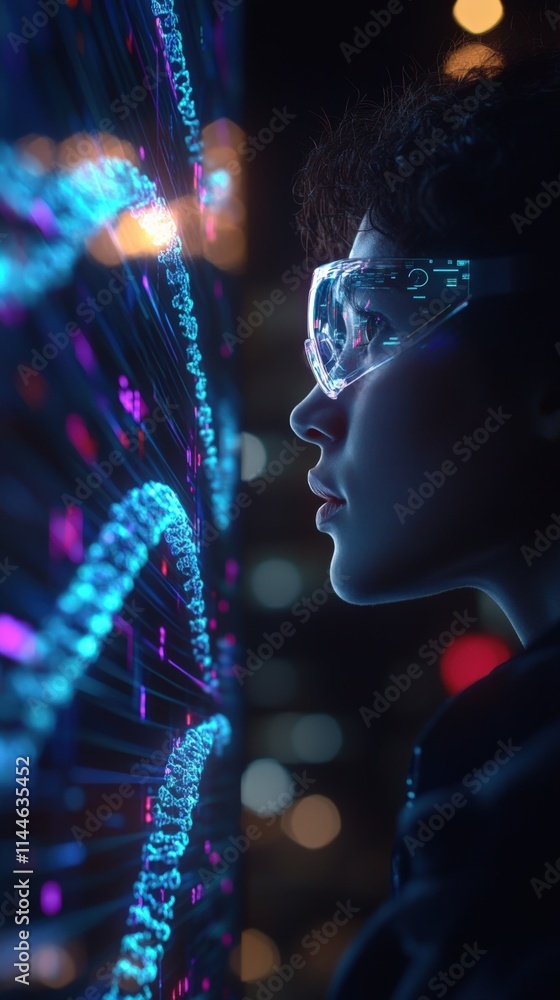 Futuristic Visionary with Augmented Reality Glasses Futuristic Visionary with Augmented Reality Glasses