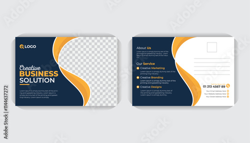 Stylish abstract luxury professional business postcard or EDDM template design, simple idea creative colorful layout 
