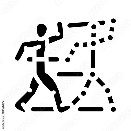 motion tracking augmented reality glyph icon vector. motion tracking augmented reality sign. isolated symbol illustration