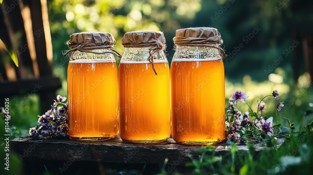 Kombucha fermentation, crafting probiotic-rich drinks with tea, sugar, and SCOBY cultures Kombucha fermentation, crafting probiotic-rich drinks with tea, sugar, and SCOBY cultures
