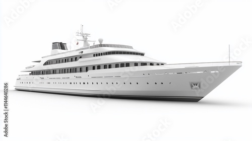 Wallpaper Mural Luxurious white yacht isolated on white background. Torontodigital.ca