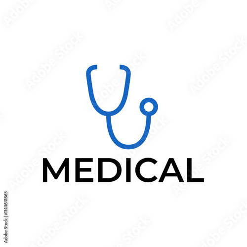 Logo for health care stethoscope. Medical health care logo design.