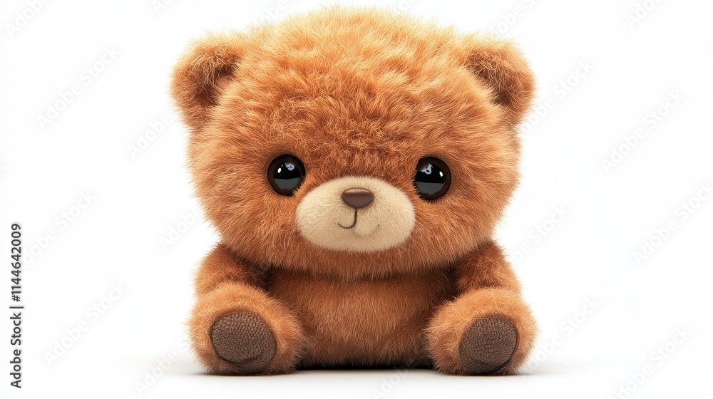 Cute teddy bear isolated on white background. Plush toy object. Cute teddy bear isolated on white background. Plush toy object.