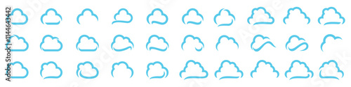 Set of Cloud Icons design vector. in trendy flat style. Cloud symbol for your web site design, logo, app. Vector illustration,