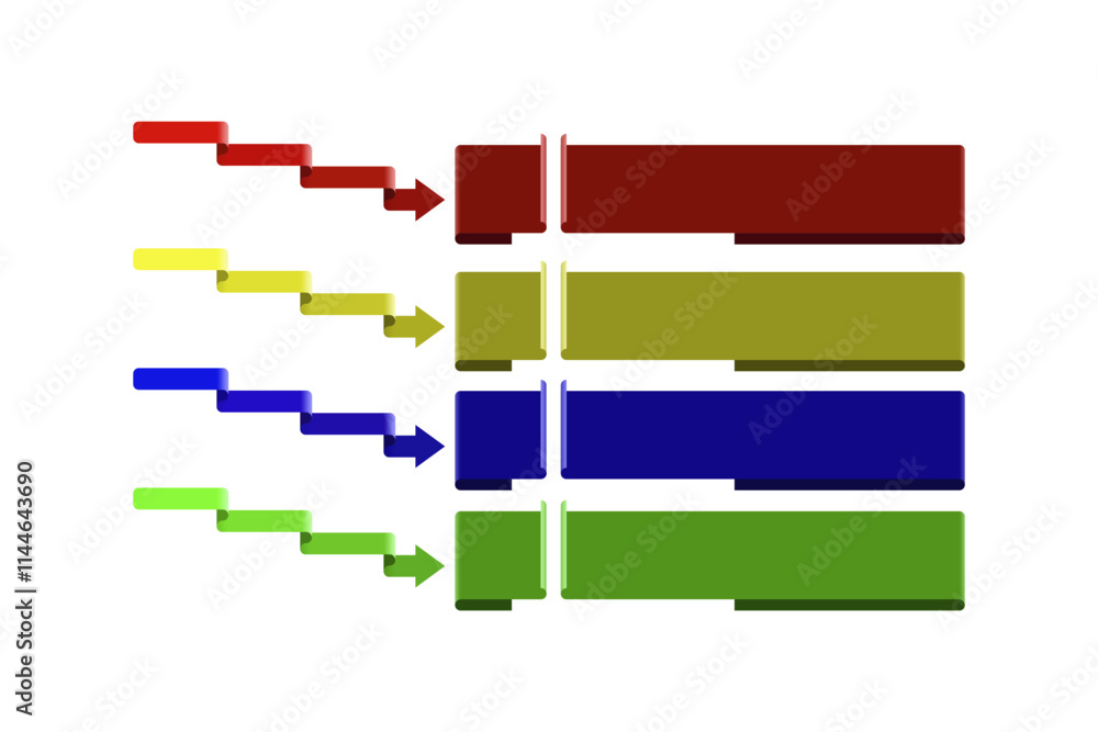 Obraz premium Ribbon banner with arrow. Blank template concept.