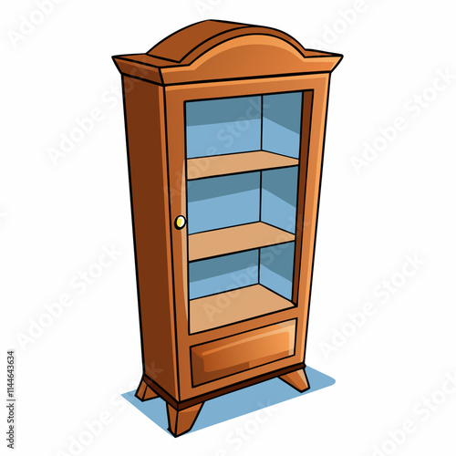 wooden cabinet isolated