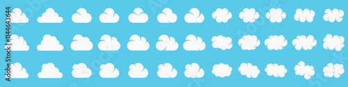 Set of Cloud Icons design vector. in trendy flat style. Cloud symbol for your web site design, logo, app. Vector illustration,