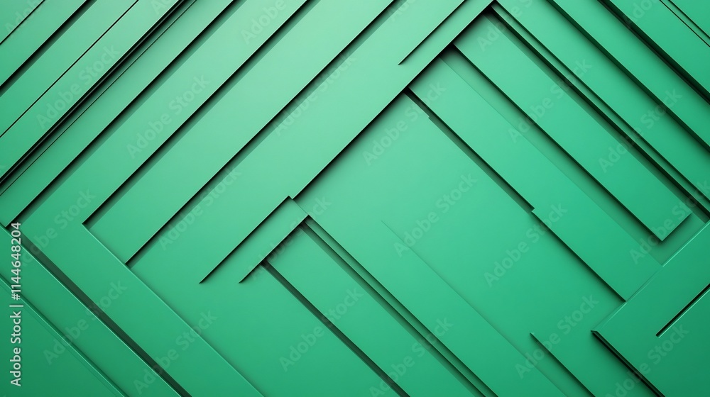 Fototapeta premium Elegant Minimalist Abstract Geometric Green Pattern with Empty Center Space