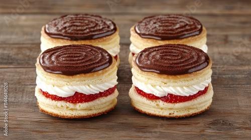 Delicious Strawberry Shortcakes with Chocolate Glaze