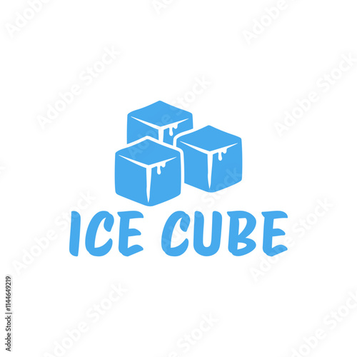 Ice cube logo design template.