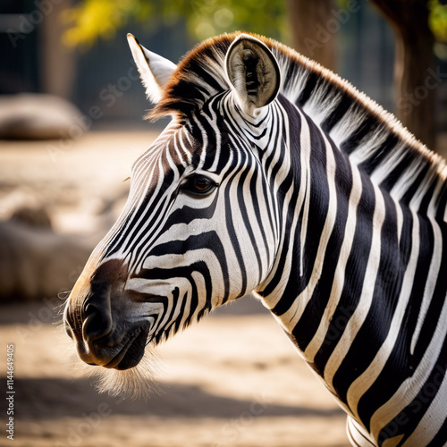 Tiere im Zoo - Nahaufnahme eines Zebras im Zoo photo