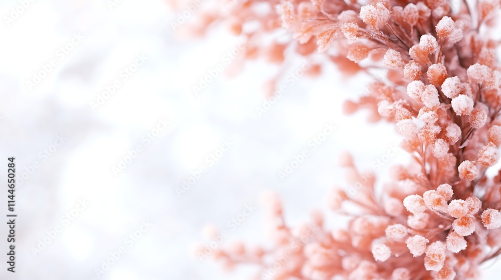 Delicate Frost-Covered Branches Winter Wonderland Scene Delicate Frost-Covered Branches Winter Wonderland Scene
