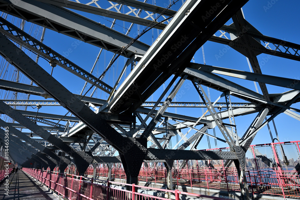 Williamsburg bridge - structure a steel bridge close-up