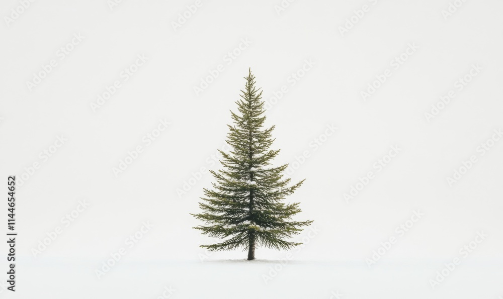 Obraz premium Isolated tiny spruce tree on white backgrund