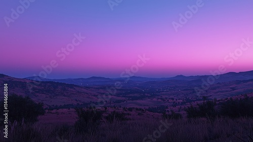 Evening sky gradients over serene landscape nature scenic viewpoint tranquil environment