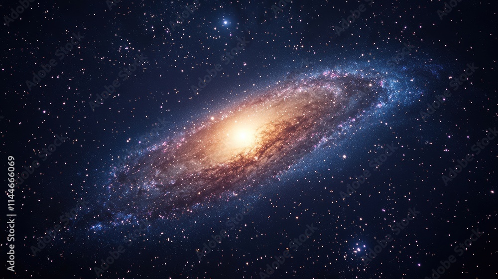 Obraz premium Stunning andromeda galaxy view clear night sky astronomy cosmic environment celestial perspective