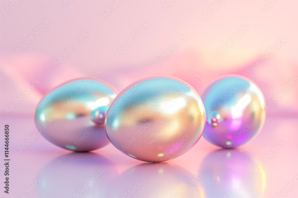 Metallic glossy easter eggs on gradient background Metallic glossy easter eggs on gradient background