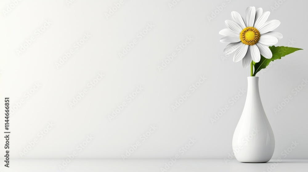 Elegant single white flower in minimalist vase on clean white surface still life photography bright and airy environment close-up perspective for modern decor