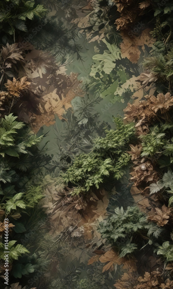 Forest camouflage design with green and brown shades, camo, military Forest camouflage design with green and brown shades, camo, military
