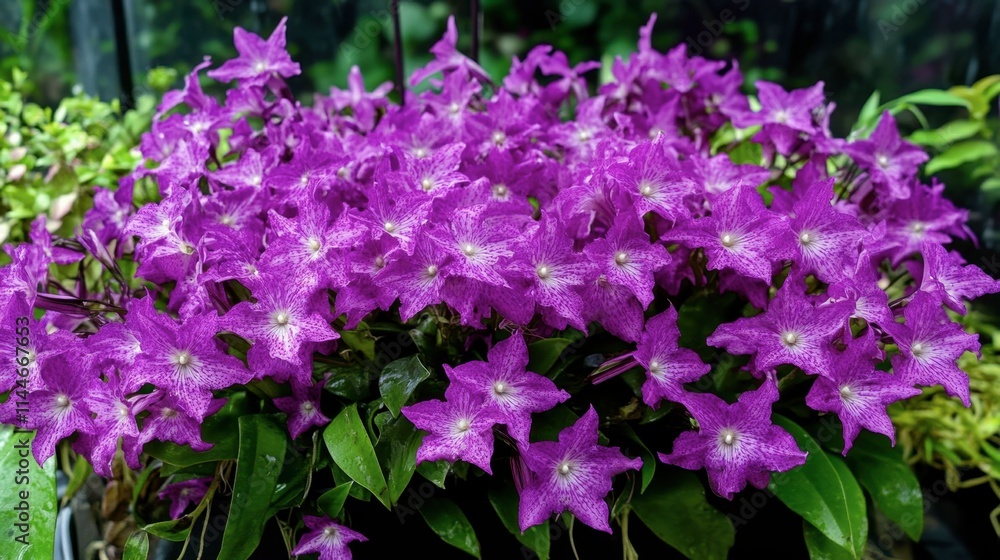 Vibrant Purple Orchids in Lush Greenery for Nature Aesthetic Vibrant Purple Orchids in Lush Greenery for Nature Aesthetic