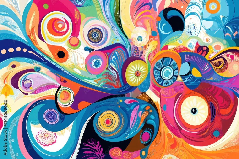 Fototapeta premium Vibrant Abstract Design with Circular Elements