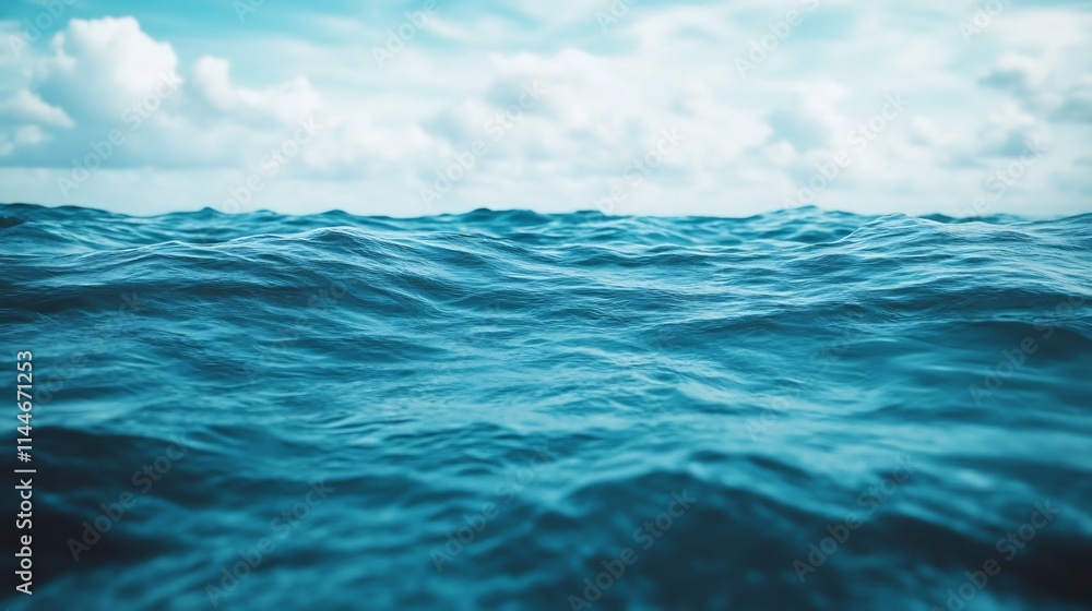 Tranquil Turquoise Waves and Serene Horizon for Text Placement Tranquil Turquoise Waves and Serene Horizon for Text Placement