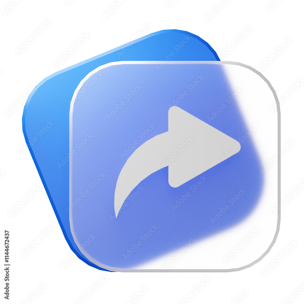 3d glassmorphism forward icon 3d glassmorphism forward icon