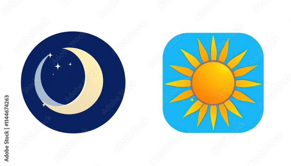 Fototapeta premium Sun and Moon - Pagi dan Malam - Morning and Night