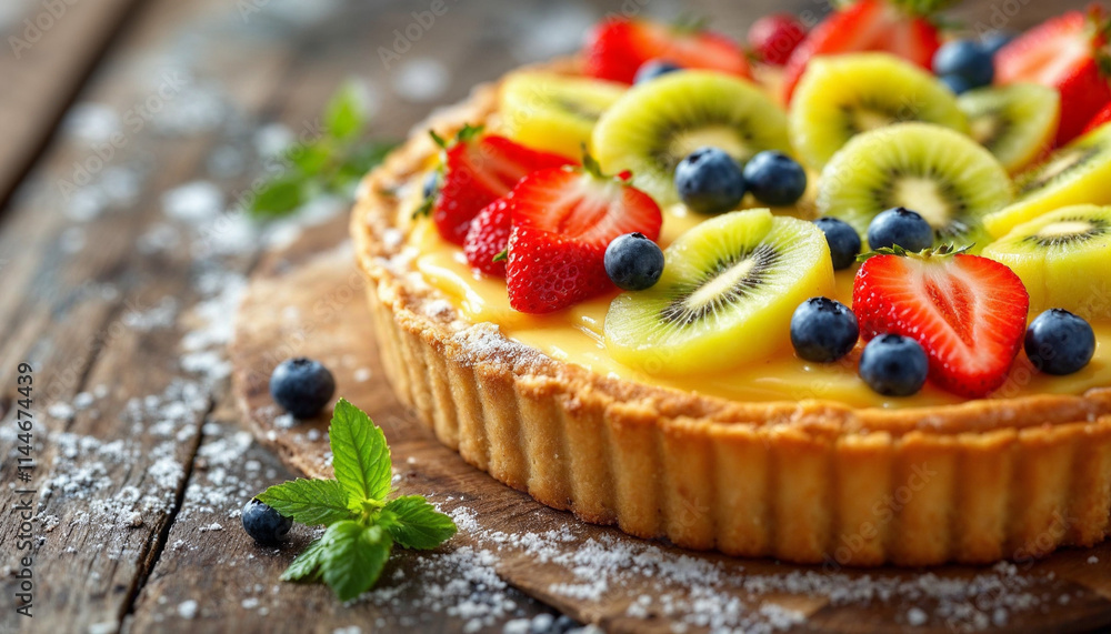 Delicious Fruit Tart with Lemon Curd Filling Delicious Fruit Tart with Lemon Curd Filling