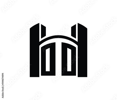 This simple, black and white vector graphic depicts a classic double metal gate.