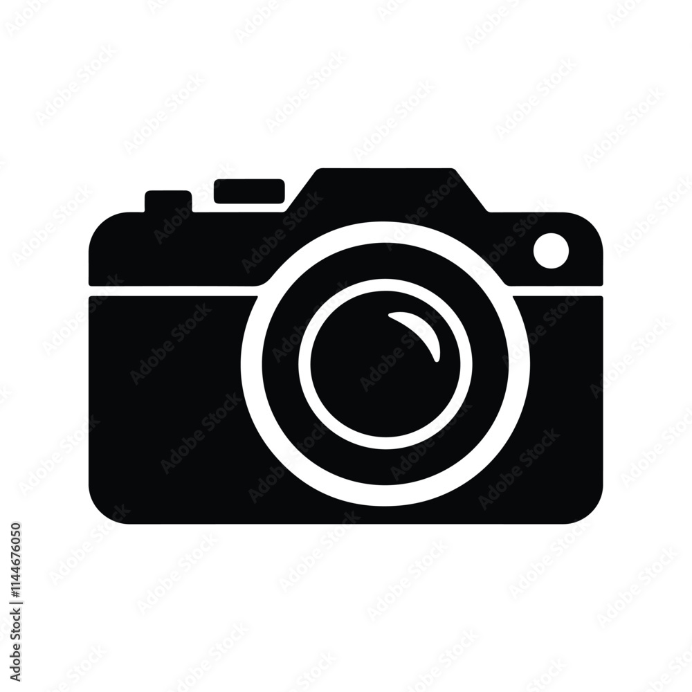 A clean, minimalist black silhouette of a camera.. Simple Black Silhouette of a Camera. A clean, minimalist black silhouette of a camera.. Simple Black Silhouette of a Camera.