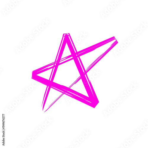 Star Doodle pink brushstroke isolated on transparent