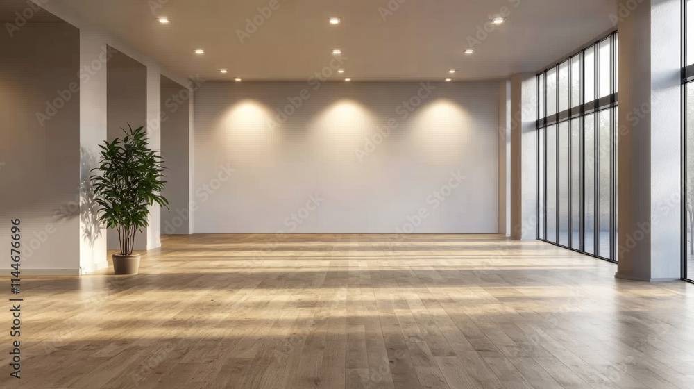 An empty space featuring professional photography lighting, including softboxes and reflectors, set against a neutral backdrop An empty space featuring professional photography lighting, including softboxes and reflectors, set against a neutral backdrop