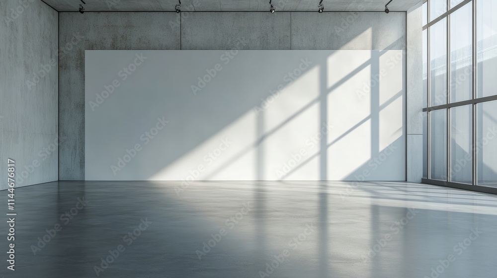 Obraz premium An empty space featuring professional photography lighting, including softboxes and reflectors, set against a neutral backdrop