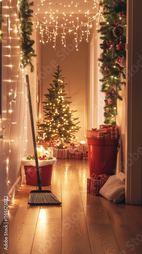 Christmas laundry: festive decor and holiday spirit photo