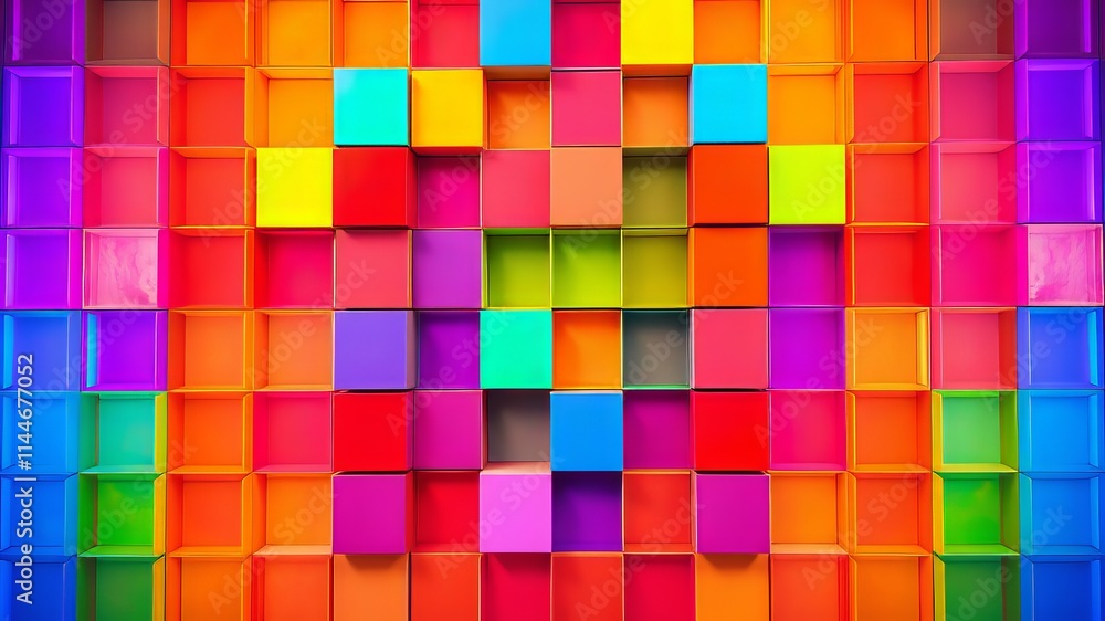 Colorful Geometric Abstract Cubes Background - AI Art Colorful Geometric Abstract Cubes Background - AI Art