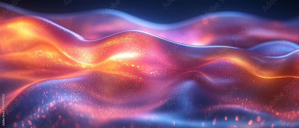 Obraz premium Holographic Gradient Waves in Soft Colors