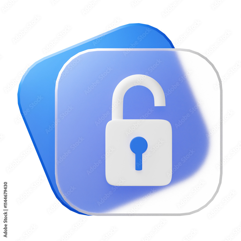 3d glassmorphism unlock icon 3d glassmorphism unlock icon