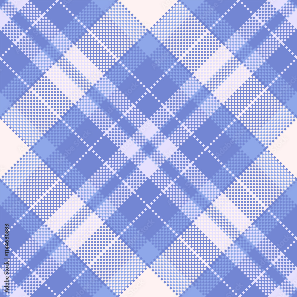 Shirt textile check vector, installing plaid background tartan. Quiet pattern seamless fabric texture in blue and sea shell colors.