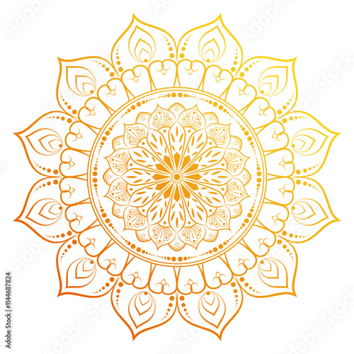 golden mandala radiance. A gold and white mandala design