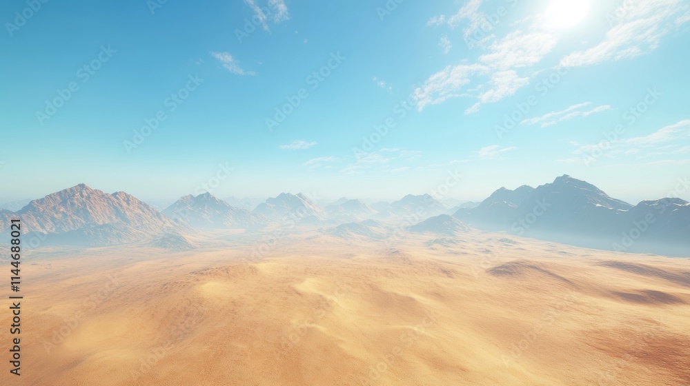 Naklejka premium Gigapixel aerial view of vast sand dunes in a stunning natural desert landscape
