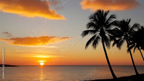 Beach tropical paradise white sand beach palm trees 4k background photo