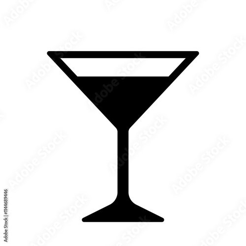 Isolated Drink vector symbol, Beverage Icon, Alcohol, Martini, Bar graphic elements for Menu, Web and Banner use, Editablr stock