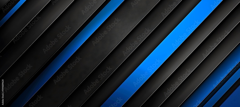 Dynamic blue and black abstract background with geometric diagonal lines for clean and sophisticated design projects. Dynamic blue and black abstract background with geometric diagonal lines for clean and sophisticated design projects.