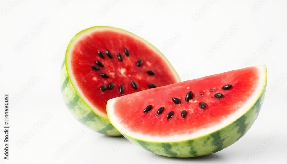 Watermelon Isolated On White Background - Slice Of Watermelon On White Background Watermelon Isolated On White Background - Slice Of Watermelon On White Background