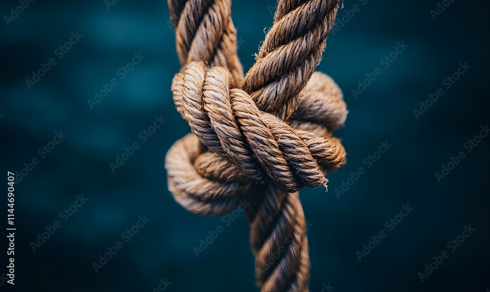Rope Entangled in Teamwork, Ropes tangled together in a dynamic pattern Rope Entangled in Teamwork, Ropes tangled together in a dynamic pattern