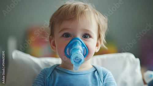 Toddler Using a Nebulizer Mask, Respiratory Care and Treatment for Young Children