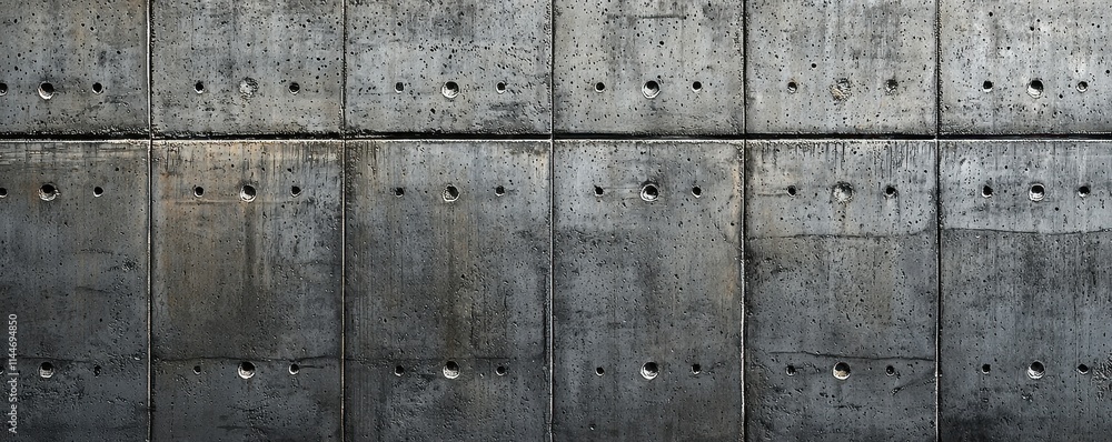 Textured Concrete Wall Panels with Circular Holes for Modern Industrial Design Elements Textured Concrete Wall Panels with Circular Holes for Modern Industrial Design Elements
