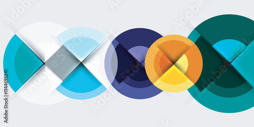 Target circle geometric abstract shapes. Vector Illustration For Wallpaper, Banner, Background, Card, Book Illustration, landing page