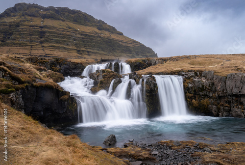 Bottom of the Confess Waterfalls in Iceland